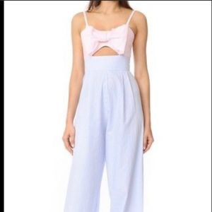 Petersyn Stripe Bow Jumpsuit - size Small